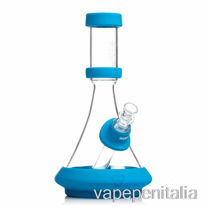 Contenitore Per Vape Mod Grav Deco In Silicone Trasparente + Blu